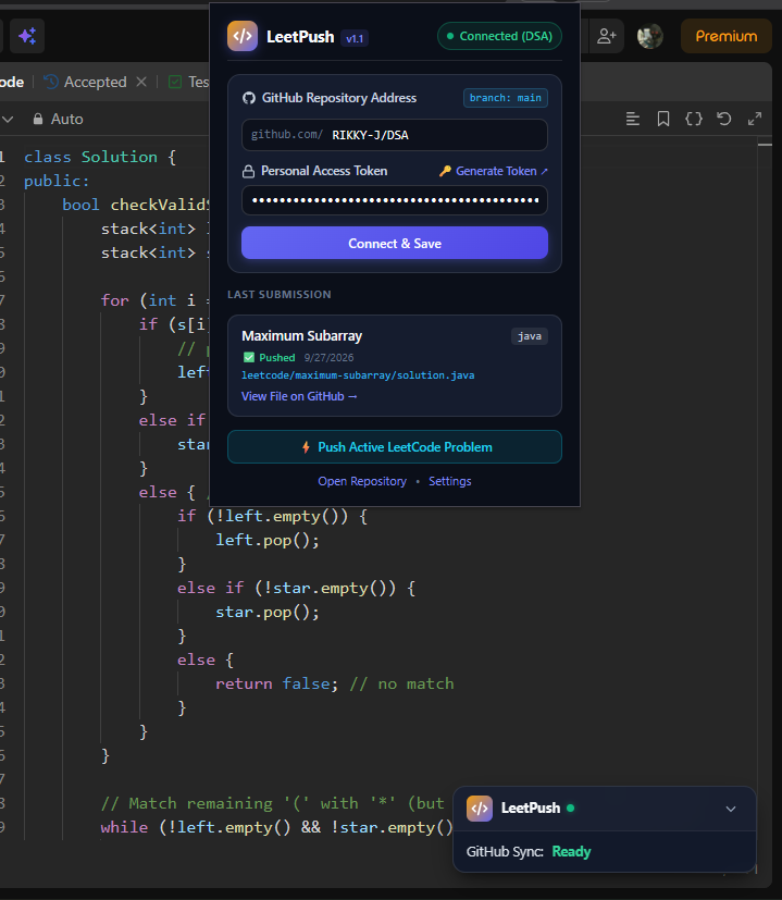 LeetPush Chrome Extension