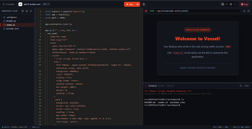 Vessel Cloud Development Platform